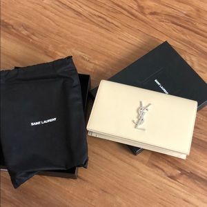 YSL Nude Leather Clutch